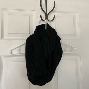 Black knit infinity scarf